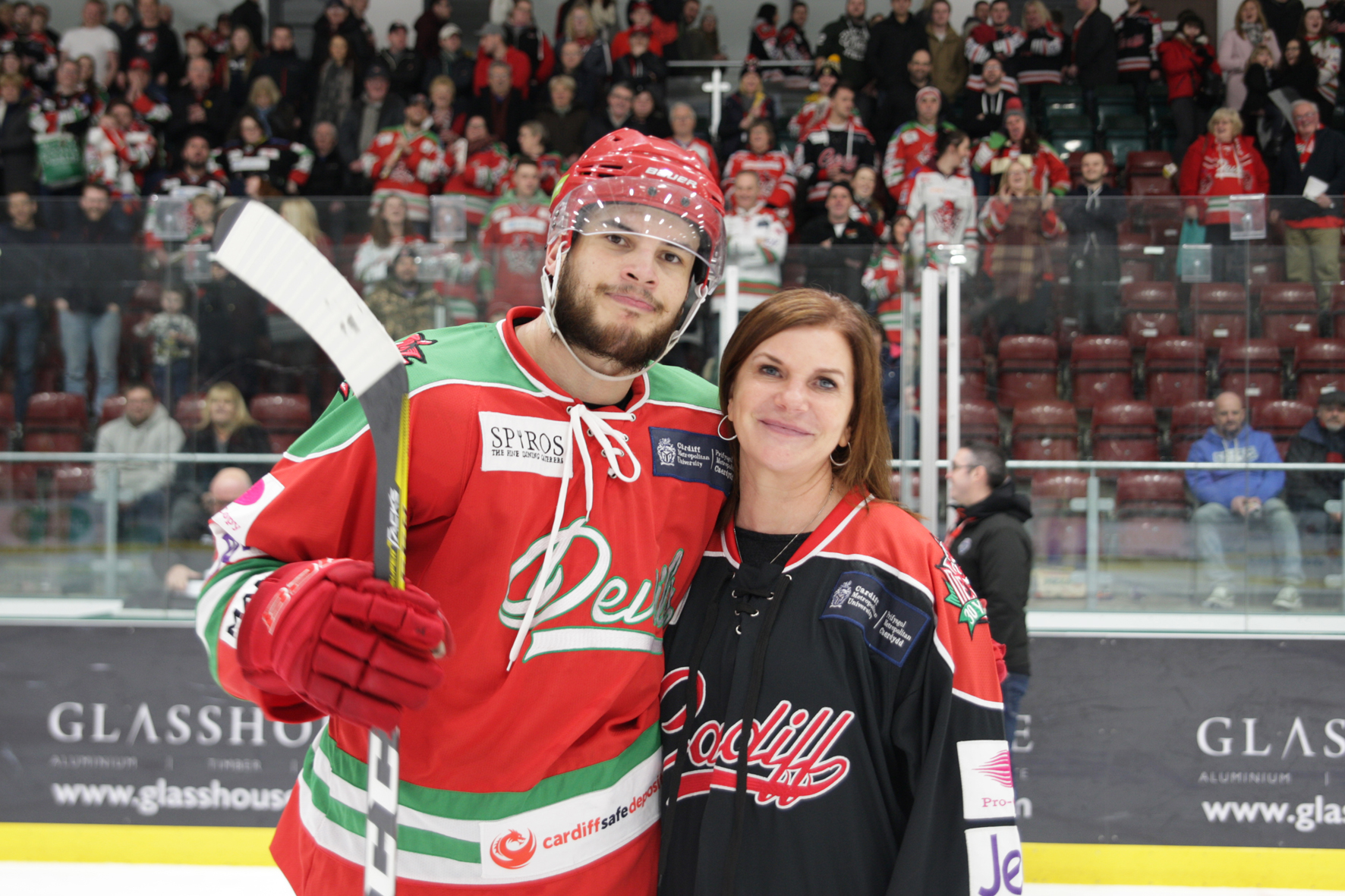 Jane Louis Flies In On A Five Star Cardiff Devils Visit To Watch Son ...