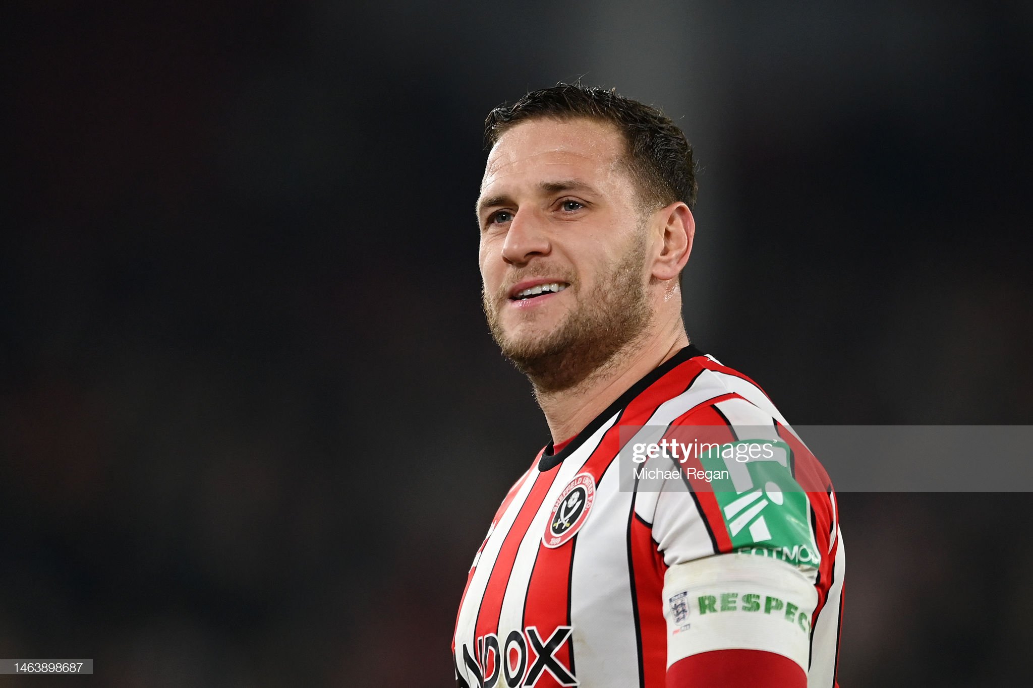 Billy Sharp wearing his red and white uniform